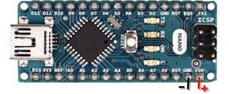 Arduino Nano 板由電池供電