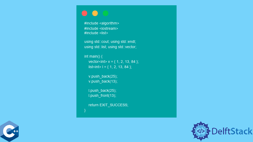 C++ 中 STL Vector 和 STL List 的區別