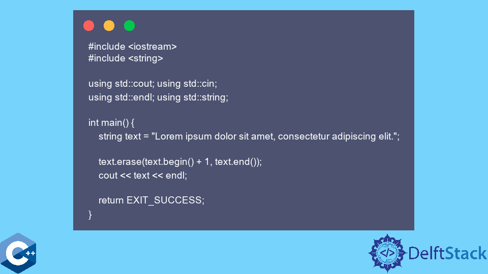 C++ 中的 std::string::erase 函式