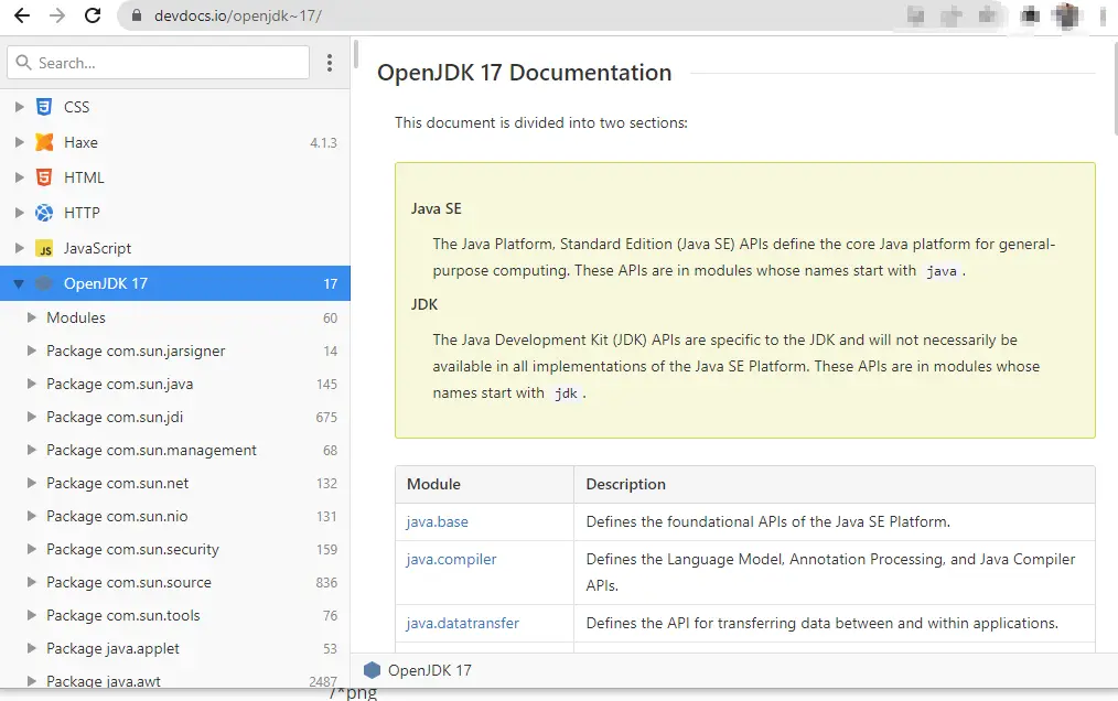 javadoc 的 devdocs 离线阅读器用户界面