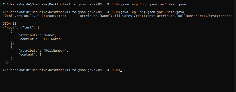在 java 中将 xml 转换为 json