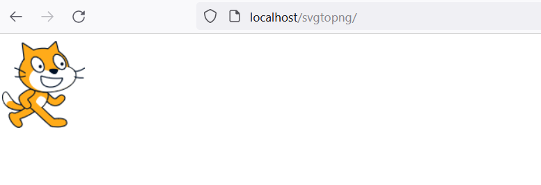 在 Web 浏览器中将 Cat SVG 作为 PNG 图像
