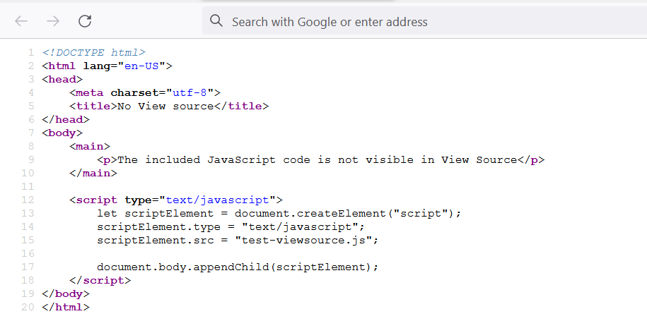 查看没有动态 JavaScript 的源代码