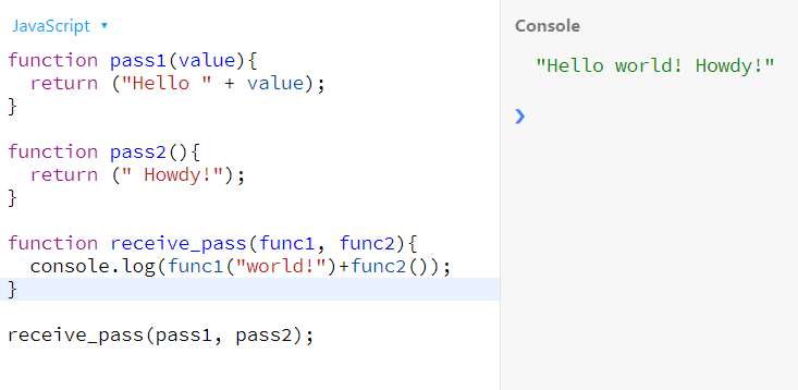 javascript 中將兩個函式作為引數