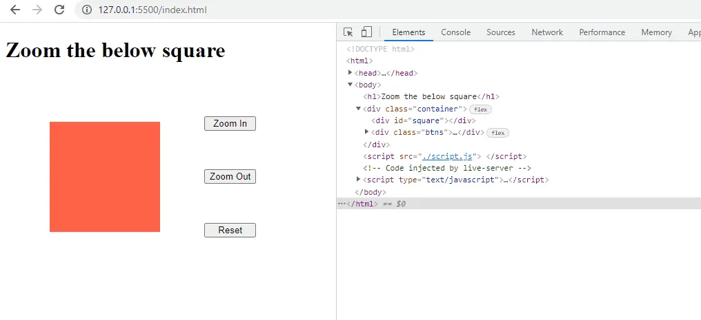 JavaScript 缩放动画