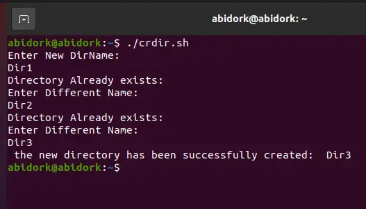 在 bash 中使用 while 循环成功创建了 Dir3