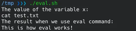 bash eval 命令