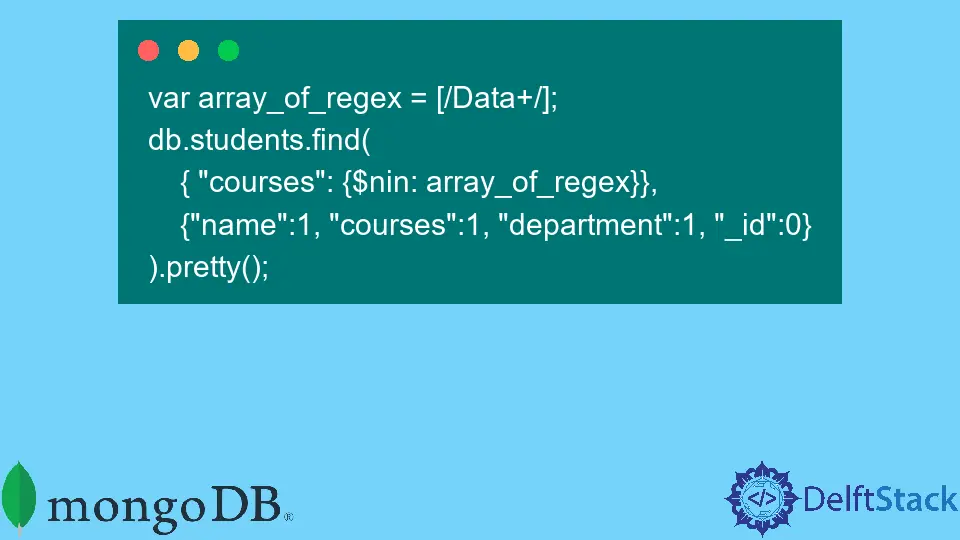 MongoDB 中的 NOT IN 比較運算子