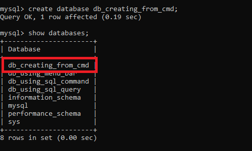 在 mysql 工作臺中建立新資料庫 - 使用 cmd 建立資料庫-C