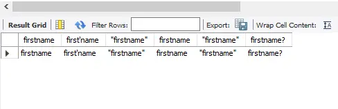 mysql 中的轉義序列-雙引號示例