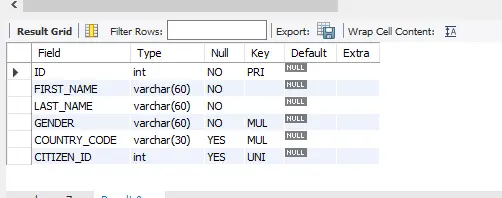 mysql 中的 mul vs pri vs uni - 表