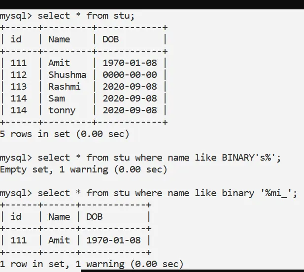 在 MySQL LIKE 中强制区分大小写