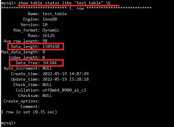 優化 mysql 中的表和資料庫——表狀態