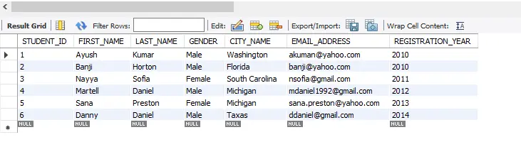 mysql 中的 row_number - 填充表