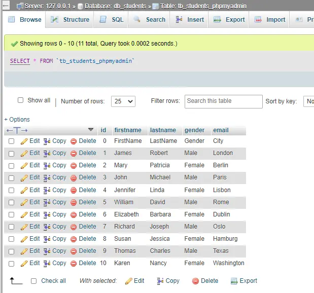 將 excel 檔案匯入 mysql 資料庫的 3 種最簡單的方法 - 使用 phpmyadmin 第 4 部分匯入資料