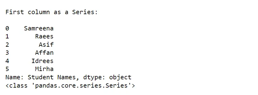 将 Pandas DataFrame 的第一列转换为系列