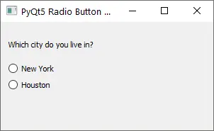 PyQt5 QRadiobutton 單選按鈕基本示例