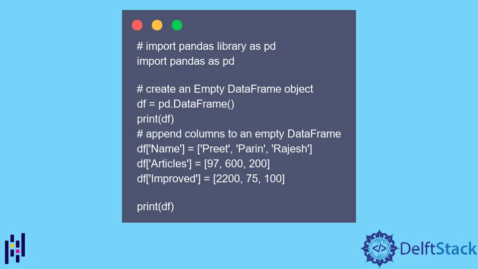 追加到 Pandas 中的空 DataFrame