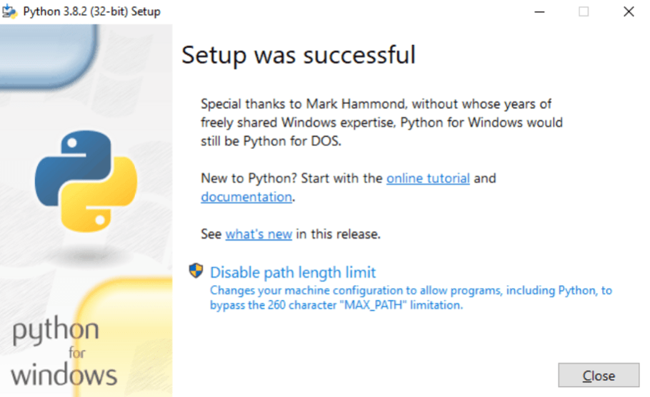 Windows 中的 Python 禁用路徑長度限制
