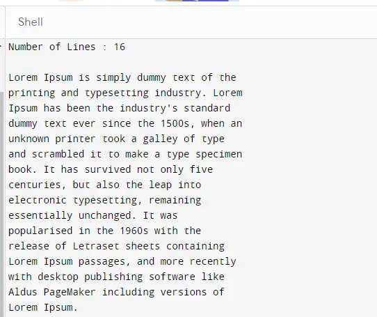 python 示例中的文字換行，不限制行數