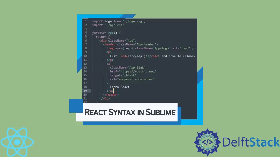 Sublime 中的 React 語法