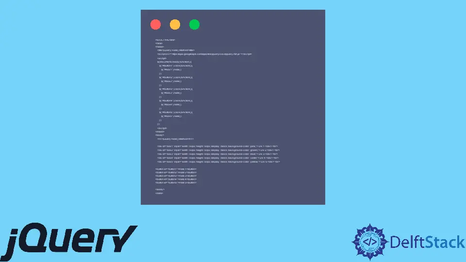 隱藏 jQuery 中的 div 元素