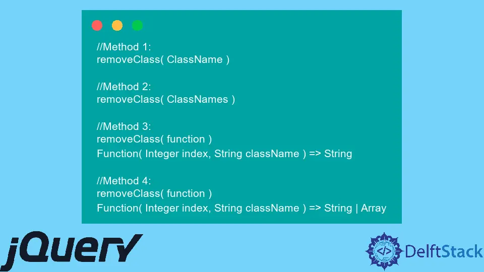 jQuery 删除类